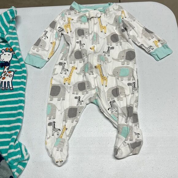 3x Lot Boys Koala Baby Onesie pajamas sz 0-3M Bundle - Green & White - Picture 4 of 4